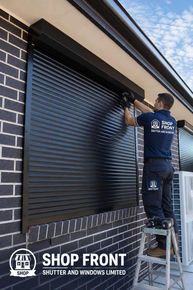 Security roller shutter door installation